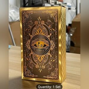Golden Foil Tarot Deck Prophecy Cards. English & Spanish  Guide Books.